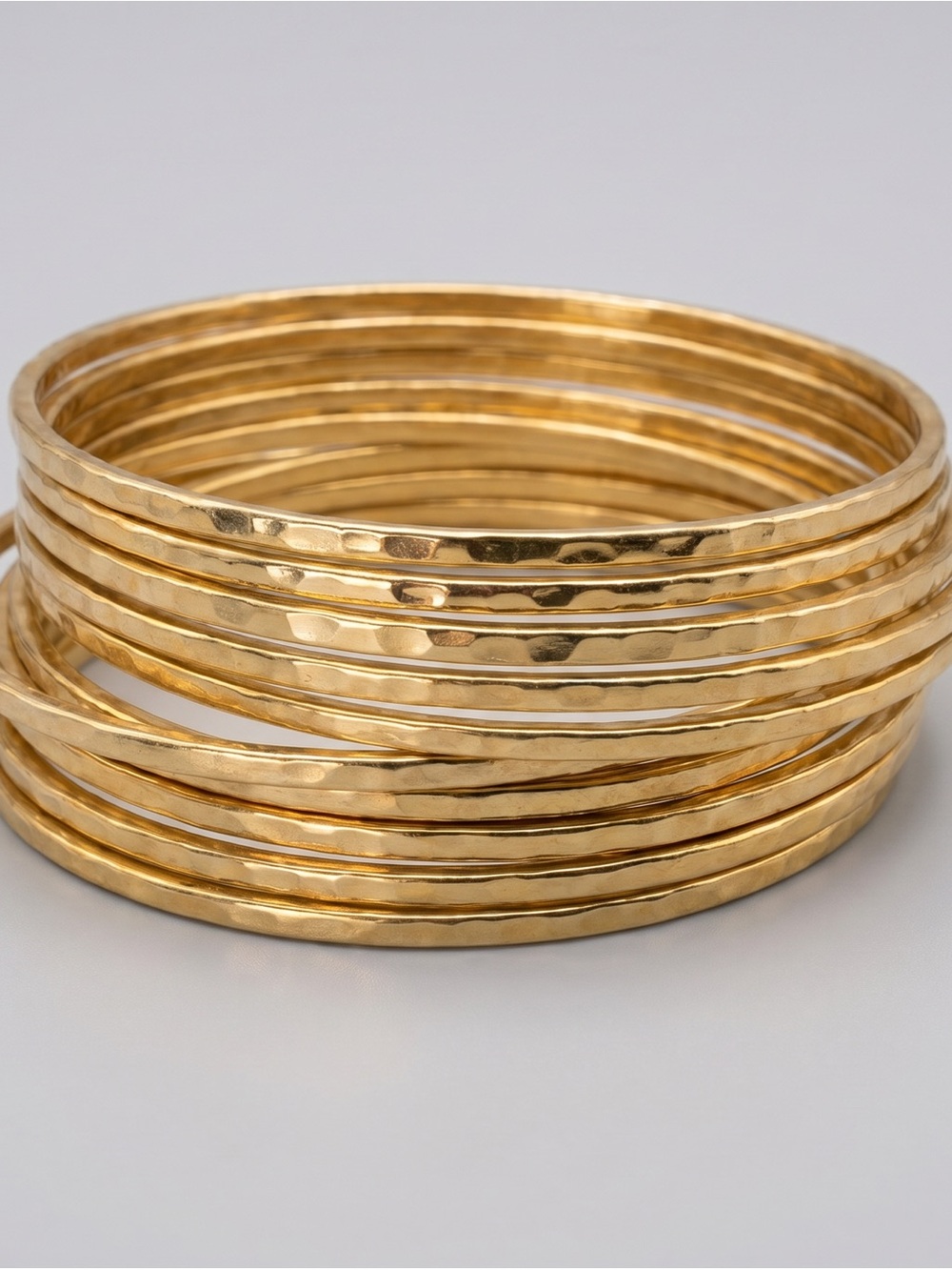 Premier Designs Gold Hammered Stackable Bangle Set - Picture 5 of 11